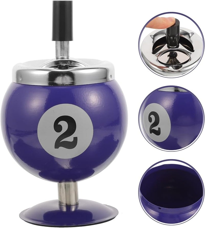 GARVALON Automatic Iron Extinguishing Ashtray Windproof Metal with Lid Indoor Outdoor - Image 5